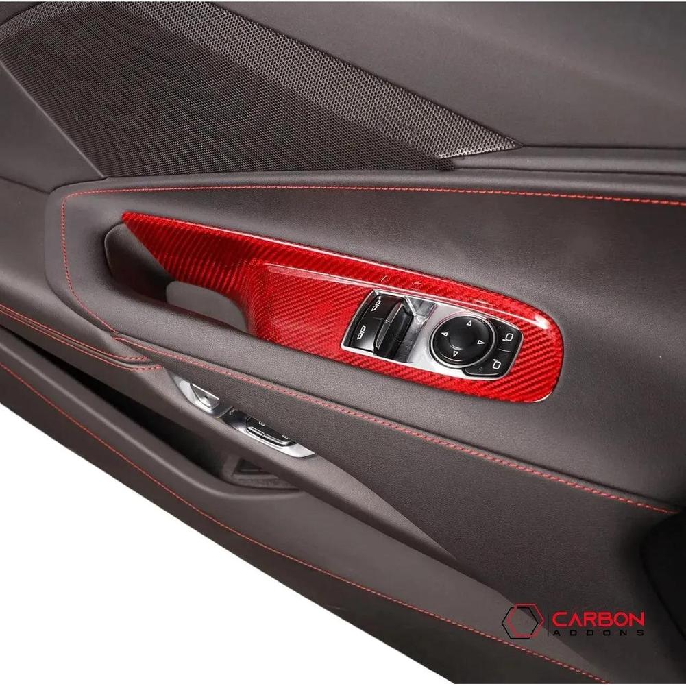 C8 Corvette 2020+ Real Carbon Fiber Window Switch Trim Cover