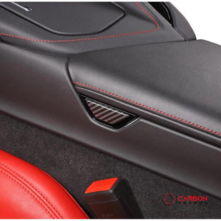 C8 Corvette Carbon Fiber Arm Rest Button & trim Cover