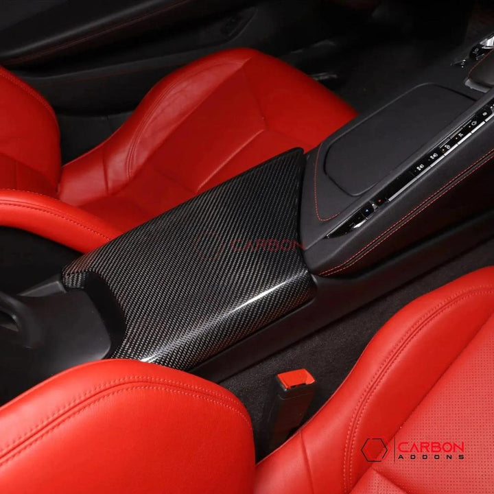 C8 Corvette Carbon Fiber Center Console Lid Arm Rest Cover