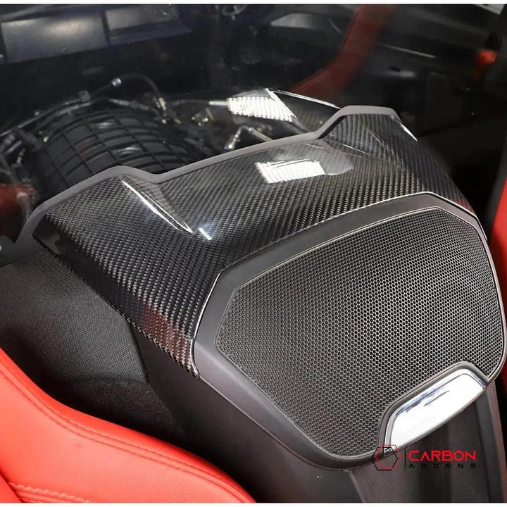 C8 Corvette Carbon Fiber Waterfall Speaker Upper Trim Cover