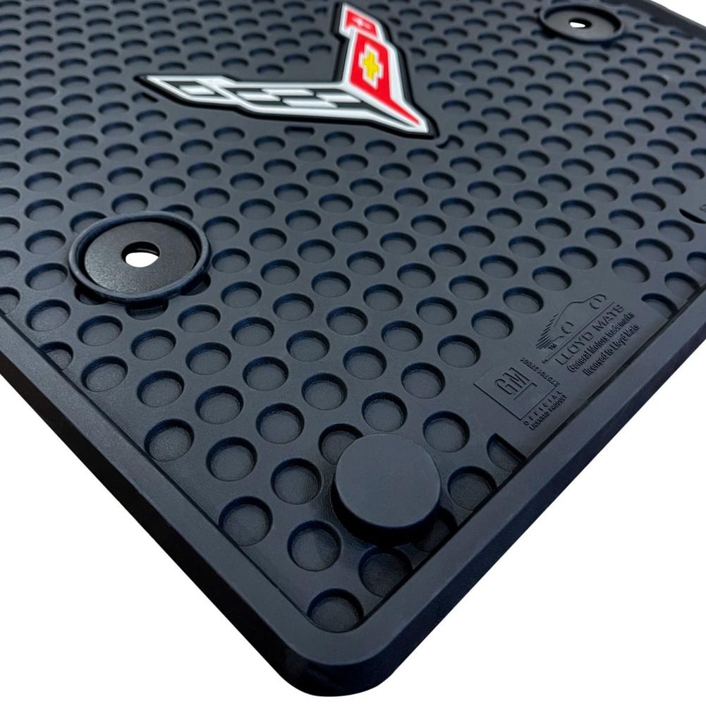 C8 Corvette Lloyd's Rubber/All Weather Floor Mats - Black : C8 2020-2022