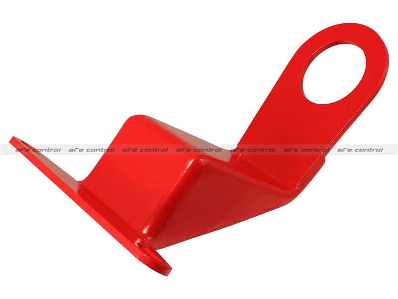 aFe Control Front Tow Hook for Chevrolet Corvette C6 2005-2013 – Red Powder Coat, Laser Cut Steel