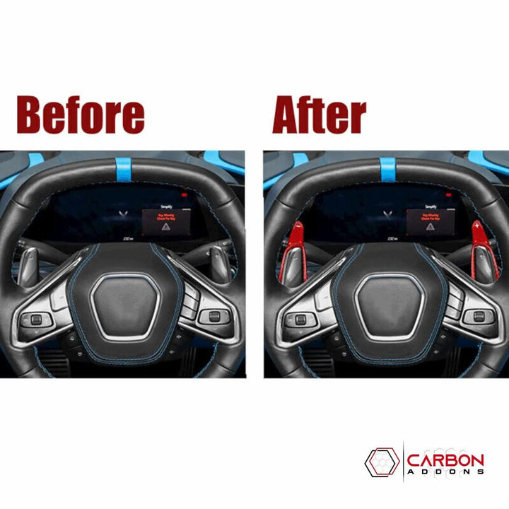 C8 Corvette Carbon Fiber Steering Wheel Paddle Shifter Extension