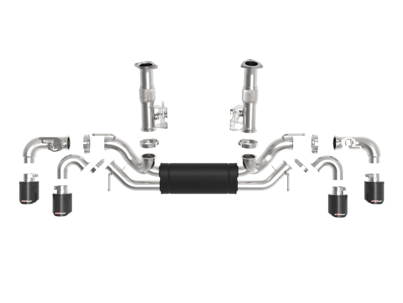 aFe MACH Force-Xp 3-inch to 2-1/2-inch Stainless Steel Cat-Back Exhaust System with Carbon Fiber Tips for Chevrolet Corvette C8 (2020-2025)