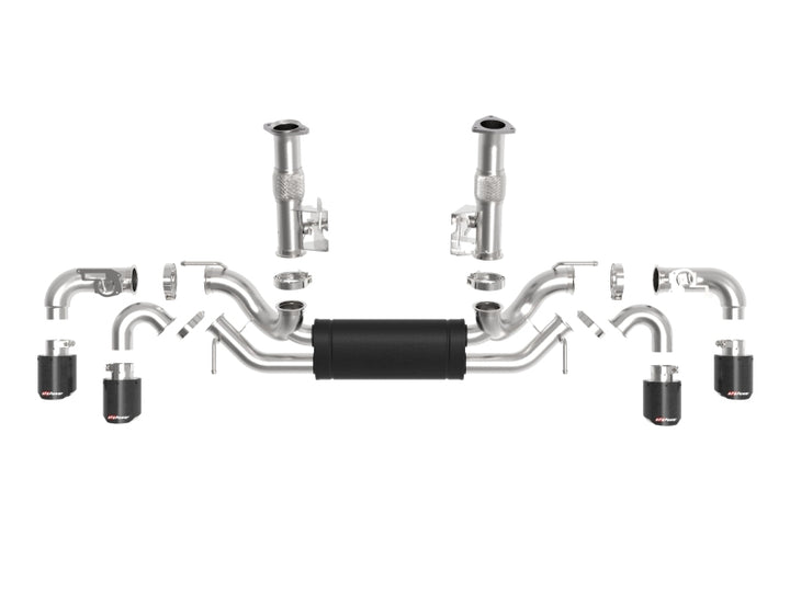 aFe MACH Force-Xp 3-inch to 2-1/2-inch Stainless Steel Cat-Back Exhaust System with Carbon Fiber Tips for Chevrolet Corvette C8 (2020-2025)
