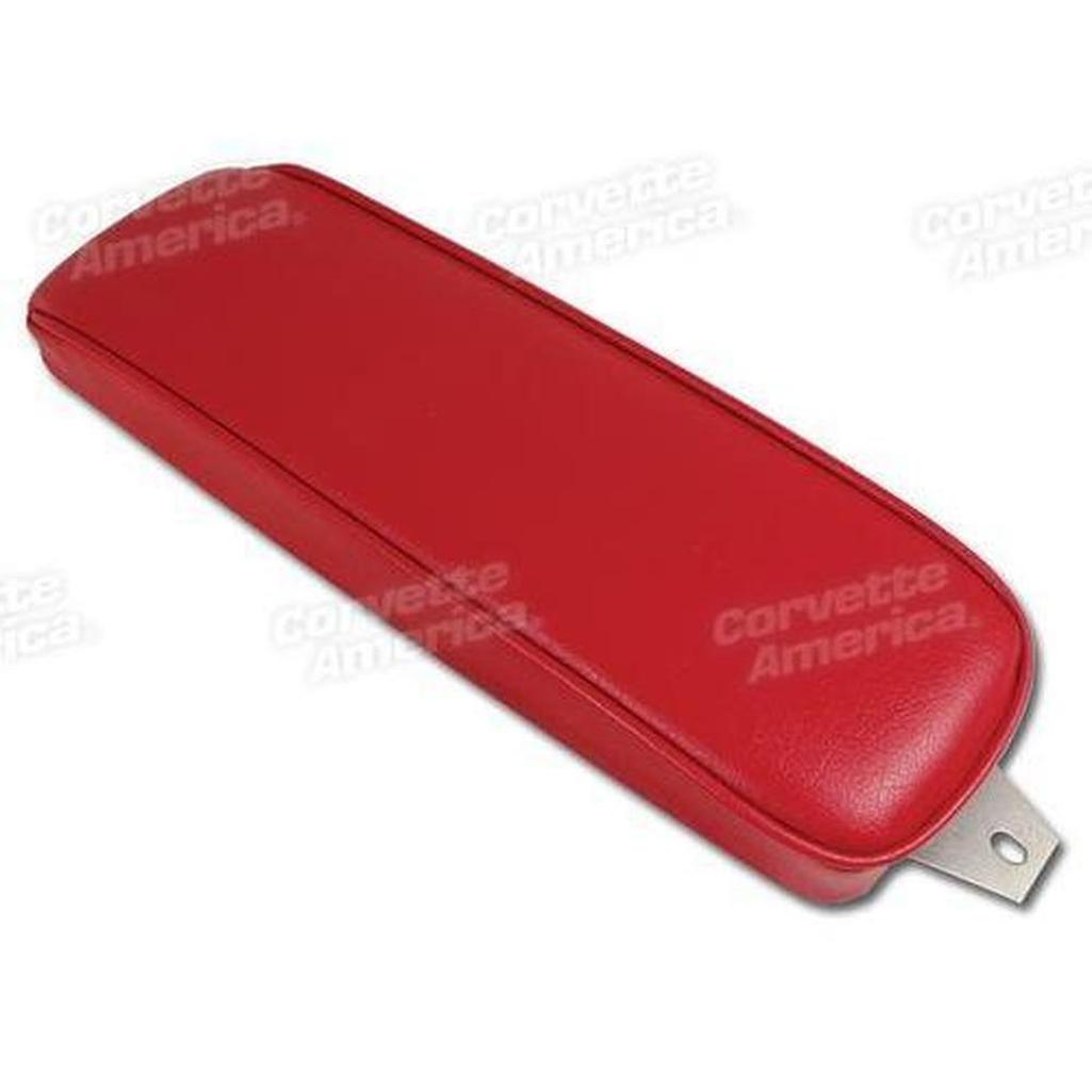 Corvette Center Armrest. Red Vinyl: 1963-1964