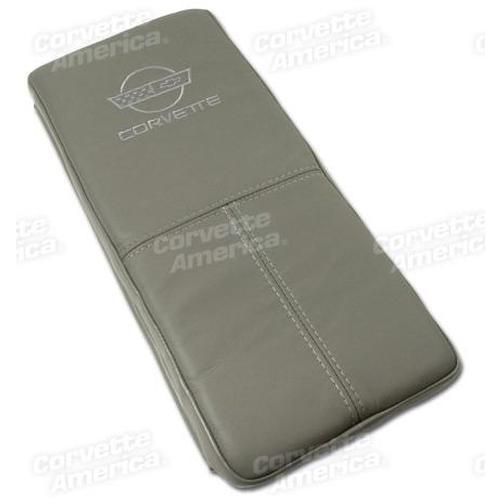 Corvette Console Cushion. Gray With Logo: 1992-1996