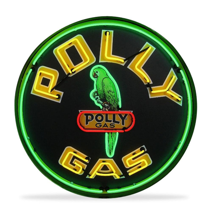 Corvette - Polly Gas - Neon Sign in a Metal Can : Large 36 Inch Across