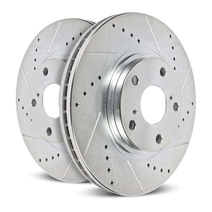 Corvette C8 Power Stop Evolution Front Drilled & Slotted Rotor - Pair Non Z51 2020-2024