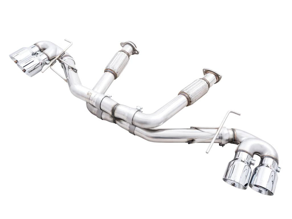 AWE Tuning 2020-2025 Chevrolet Corvette C8 Track Edition Exhaust with Quad Chrome Silver Tips