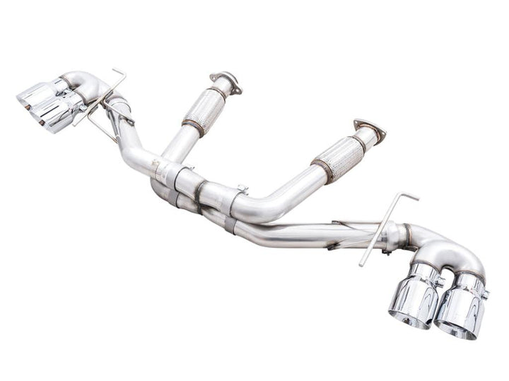 AWE Tuning 2020-2025 Chevrolet Corvette C8 Track Edition Exhaust with Quad Chrome Silver Tips