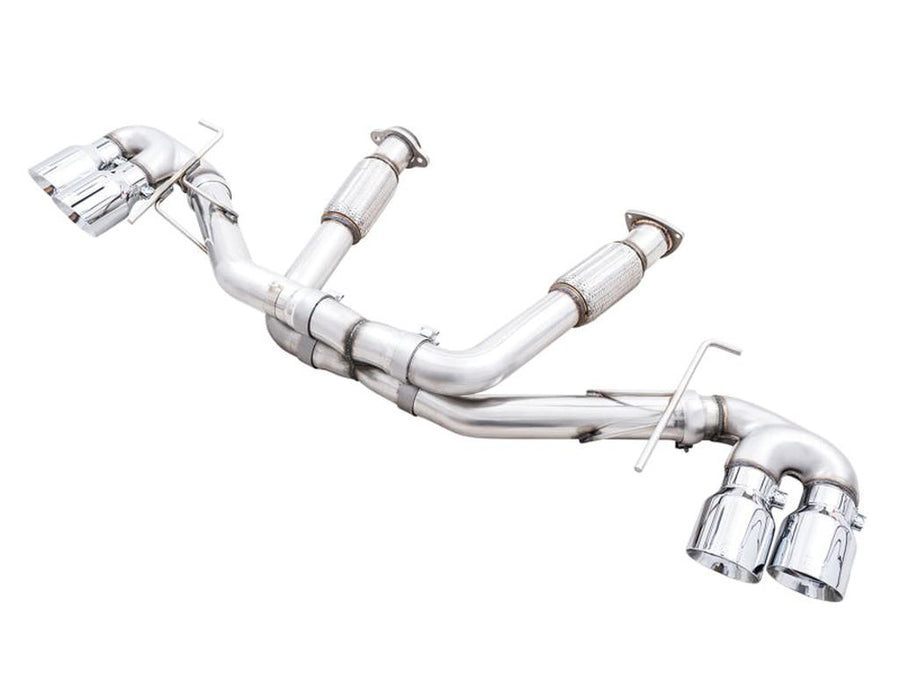 AWE Tuning 2020-2025 Chevrolet Corvette C8 Track Edition Exhaust with Quad Chrome Silver Tips