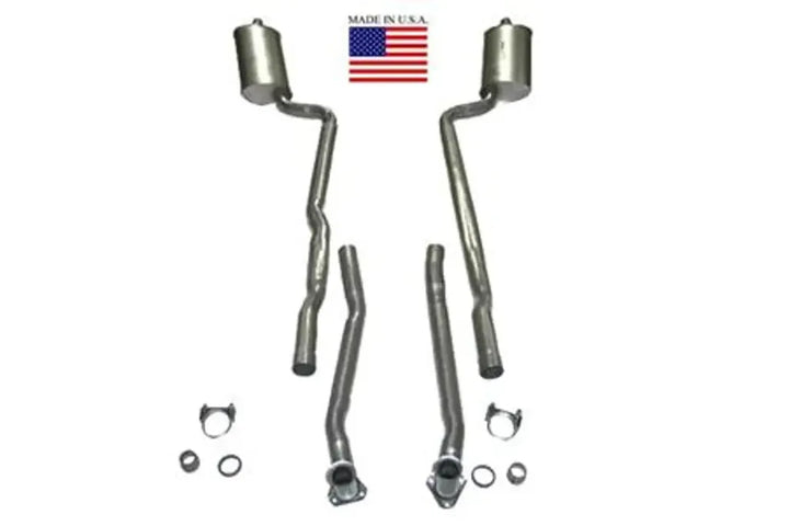 Corvette Exhaust System. 2 To 2.5 Inch 327-Welded Secondary Pipe & Muffler: 1966-1967