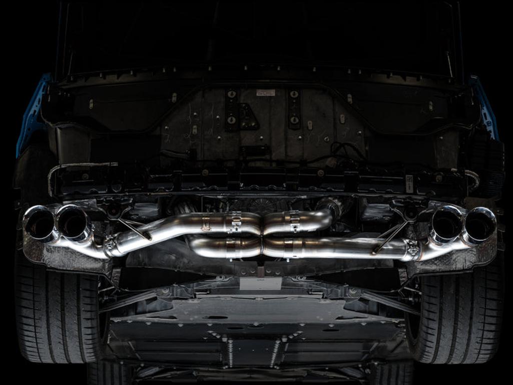 AWE Tuning 2020-2025 Chevrolet Corvette C8 Track Edition Exhaust with Quad Chrome Silver Tips