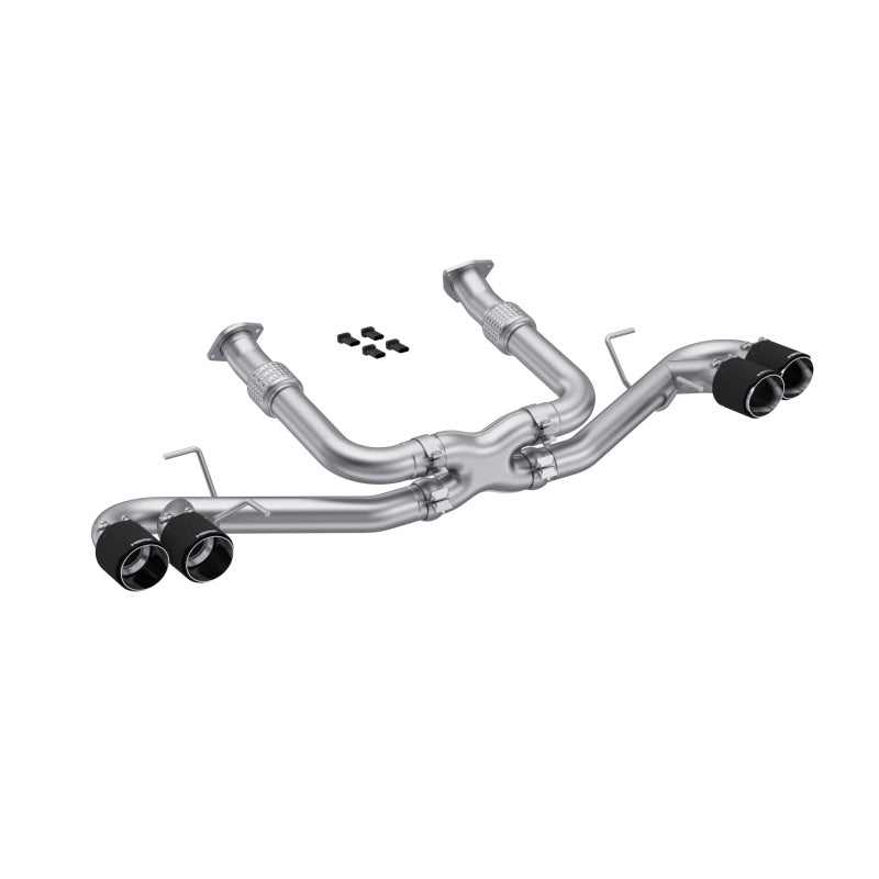 MBRP S70423CF Armor Pro Series 3-inch Cat Back Exhaust System with Carbon Fiber Tips for Chevrolet Corvette C8 (2020-2025)