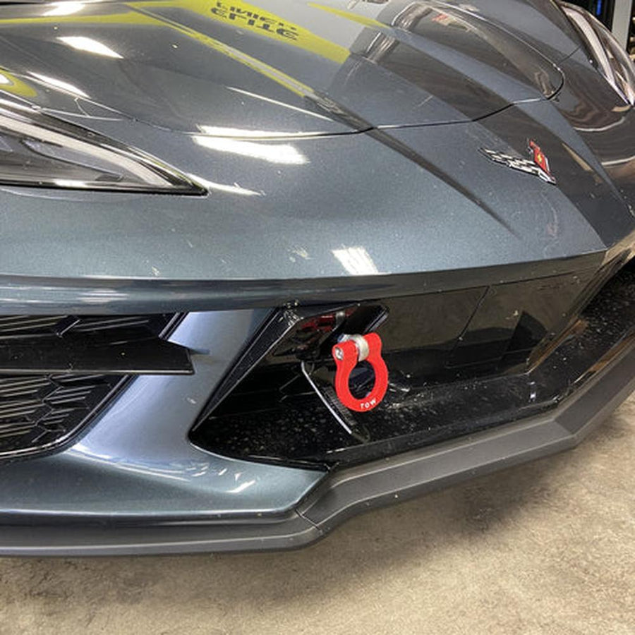 Corvette Premium Stealth D-Ring Tow Hooks : 2014-2019 C7 Z51, Z06, Grand Sport