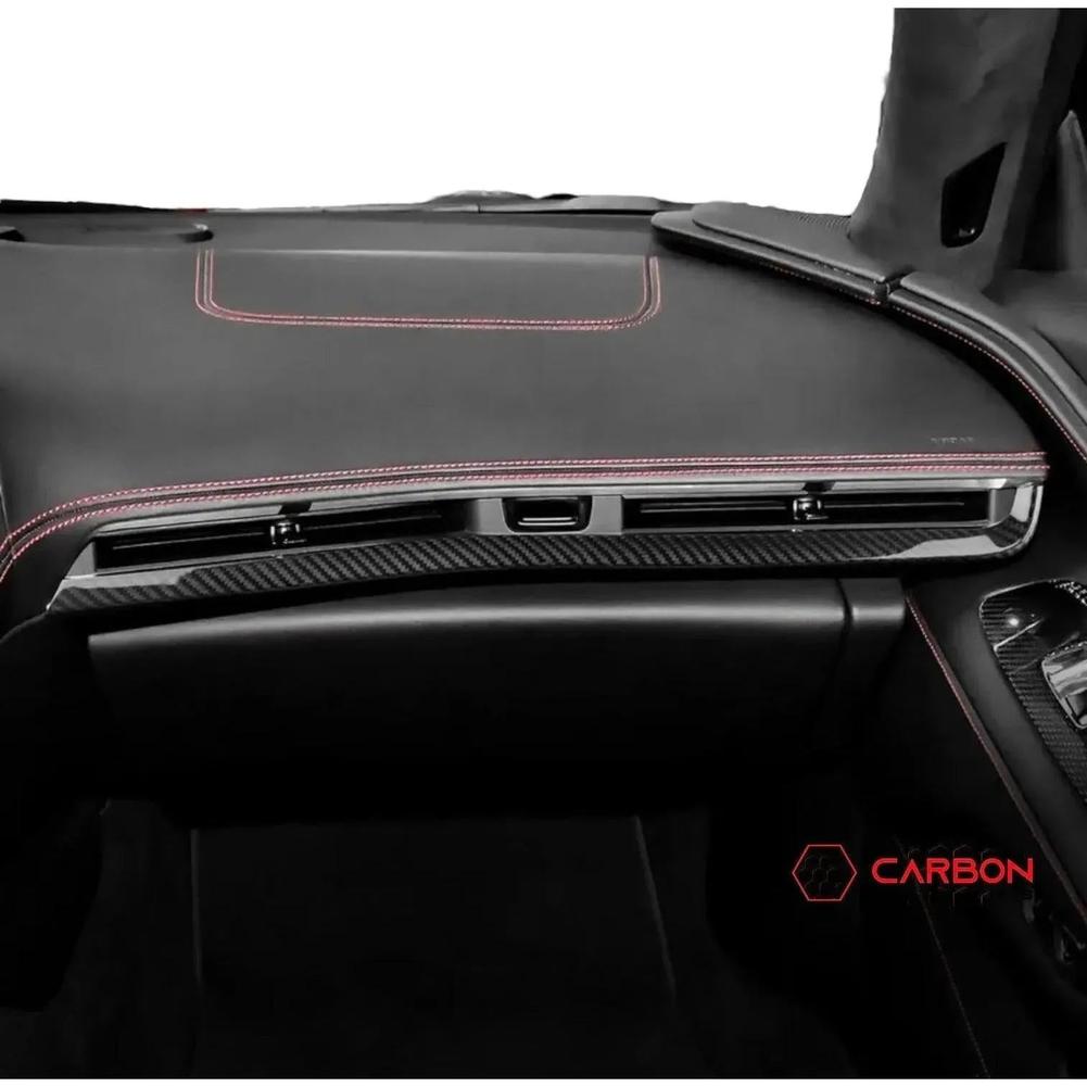 C8 Corvette Dash Chrome Trim Carbon Fiber Cover Kit