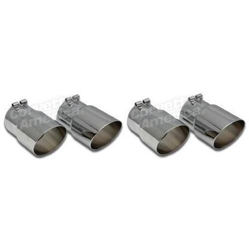 Corvette Exhaust Extensions. Angle Cut 4pc Set: 1985-1991