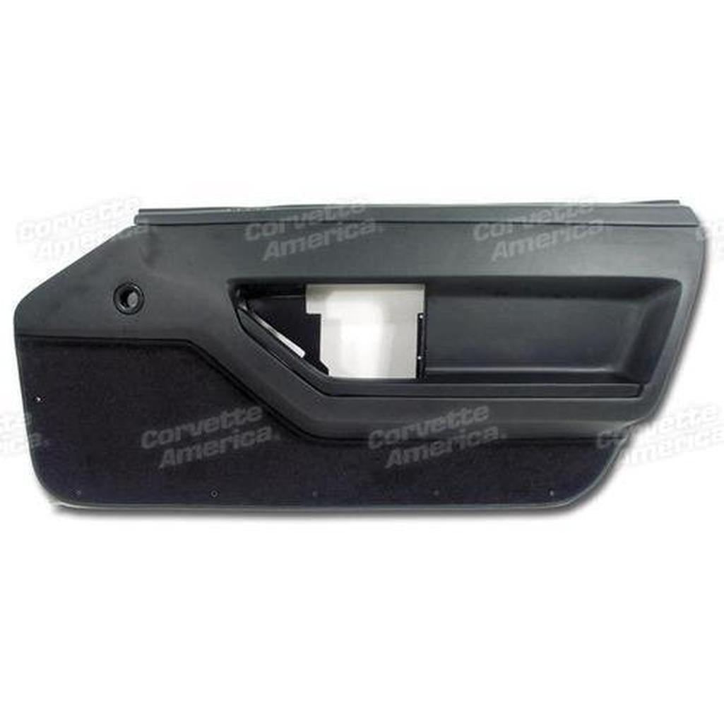 Corvette Door Panel. Black Deluxe Coupe RH: 1984-1989