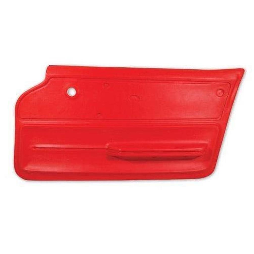 Corvette Door Panel. Red Convertible With Felt RH: 1965-1966