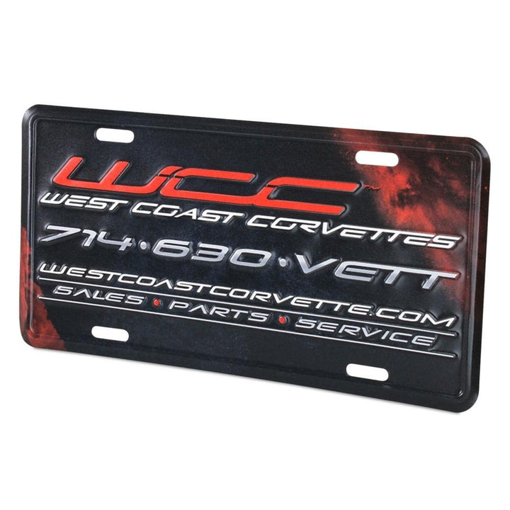 West Coast Corvettes License Plate Frame - Stamped Metal
