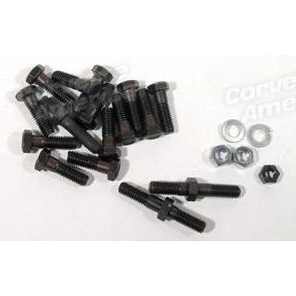 Corvette Exhaust Manifold Bolt Set. Big Block W/Power Steering & AC: 1966-1974