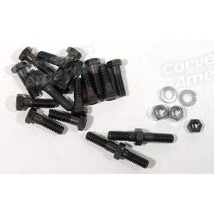 Corvette Exhaust Manifold Bolt Set. Big Block W/Power Steering & AC: 1966-1974