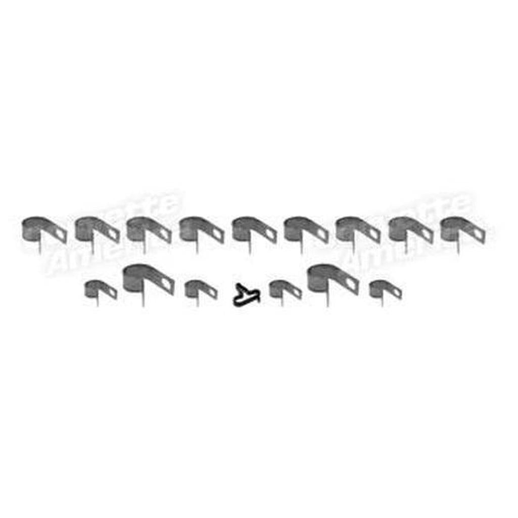 Corvette Brake & Gas Line Clamp Set. 16 Piece: 1966
