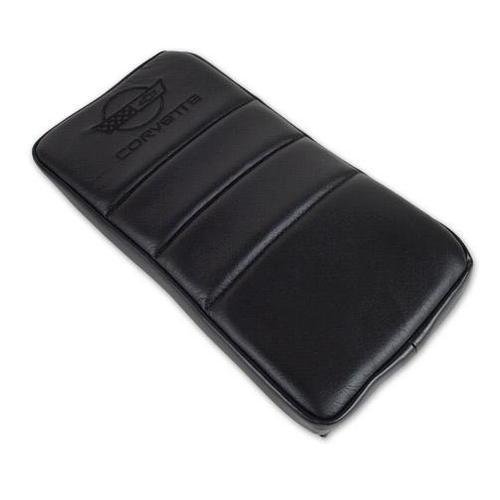 Corvette Console Cushion. Black With Logo: 1984-1989