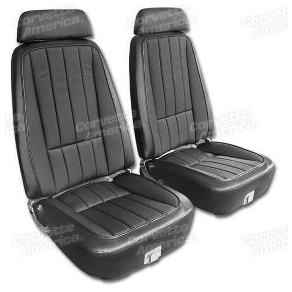 Corvette Leather Like Seat Covers. Black: 1969