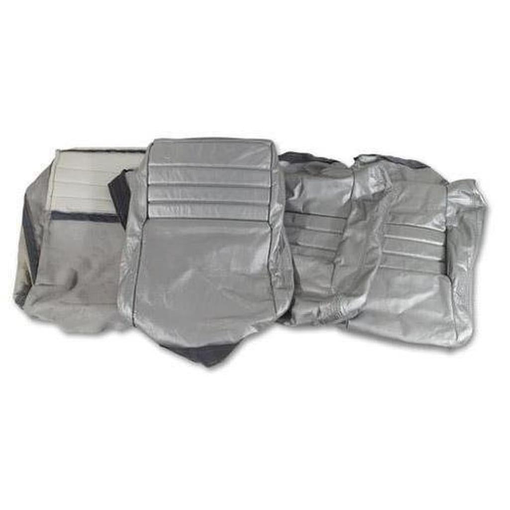 Corvette Leather Seat Covers. Silver Pace 100%-Leather 4--Bolster: 1978