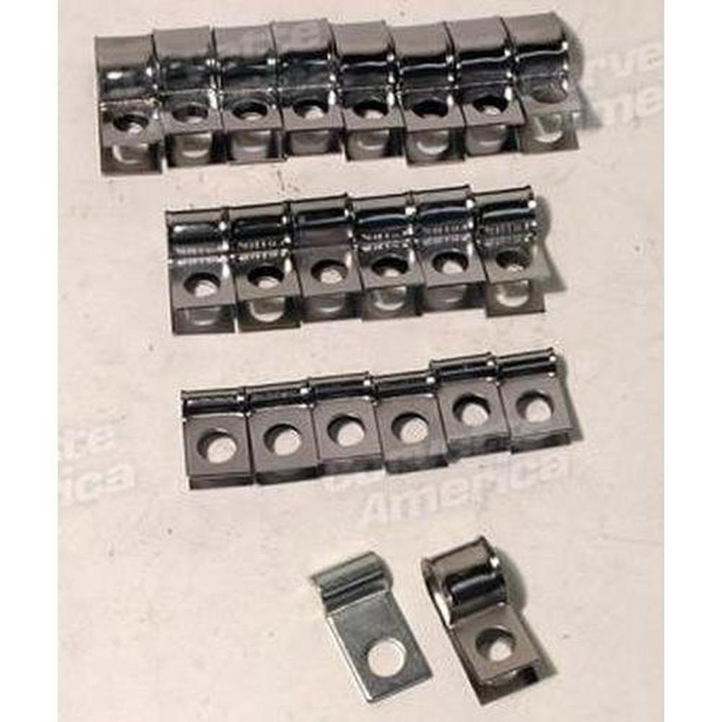 Corvette Brake & Gas Line Clamp Set. Small Block - 18 Pieces: 1969-1970