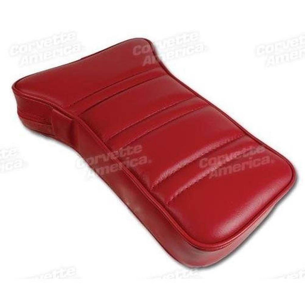 Corvette Center Armrest. Red Leather: 1977-1978