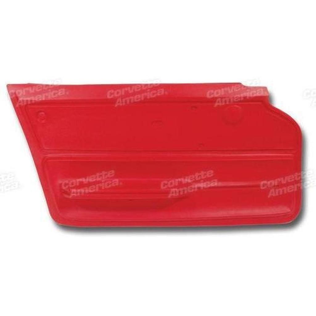 Corvette Door Panel. Red Coupe With Felt LH: 1965-1966