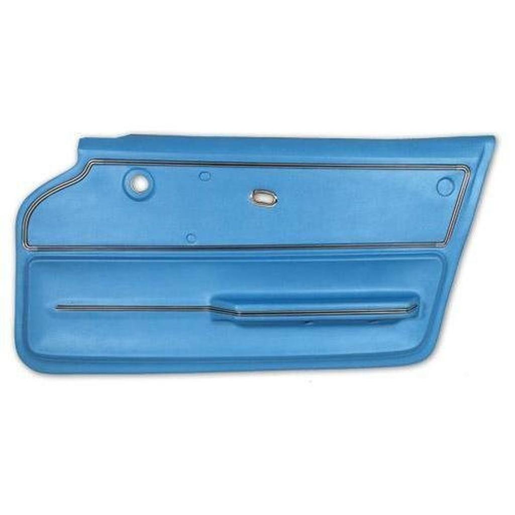 Corvette Door Panel. Bright Blue Coupe With Trim RH: 1965-1966