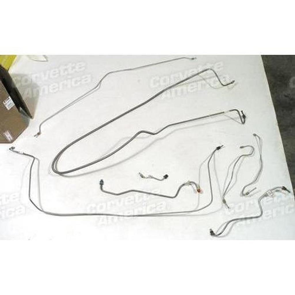 Corvette Brake Line Set. W/O Power Brake: 1969