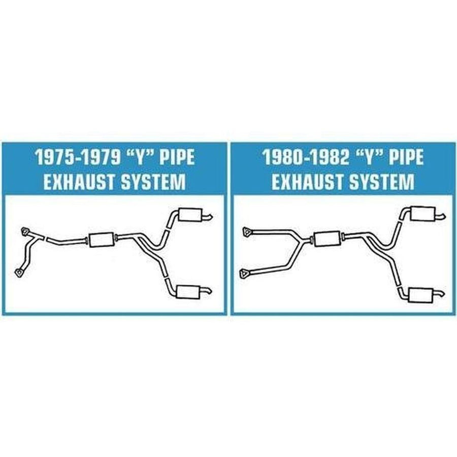 1975-1976 Corvette C3 Exhaust System - W/O A.I.R - - Low Profile Mufflers