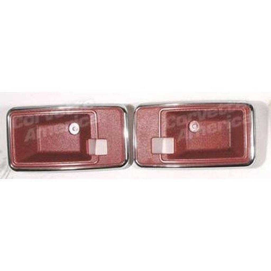 Corvette Door Latch Bezels. Red: 1978-1981