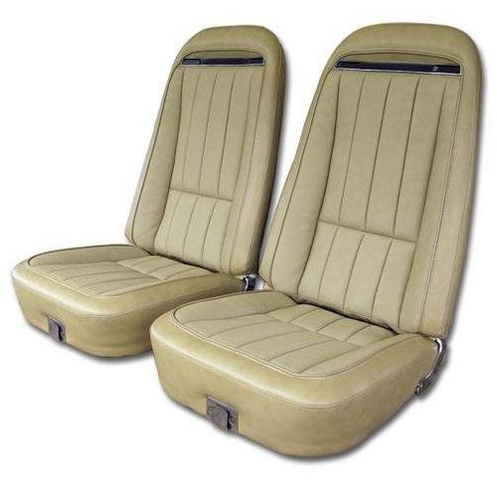 Corvette Vinyl Seat Covers. Light Saddle: 1970-1972