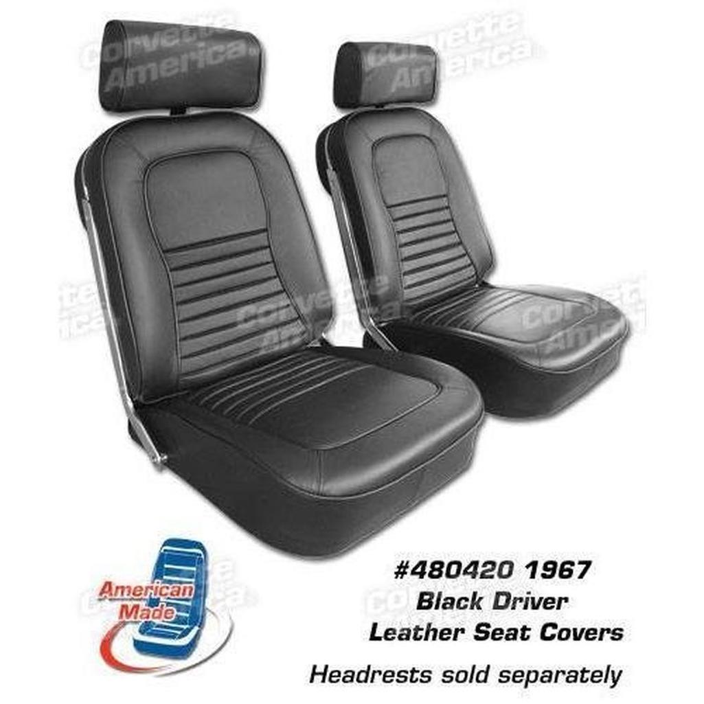 Corvette Driver Leather Seat Covers. Black: 1967 – CorvetteGuys.com