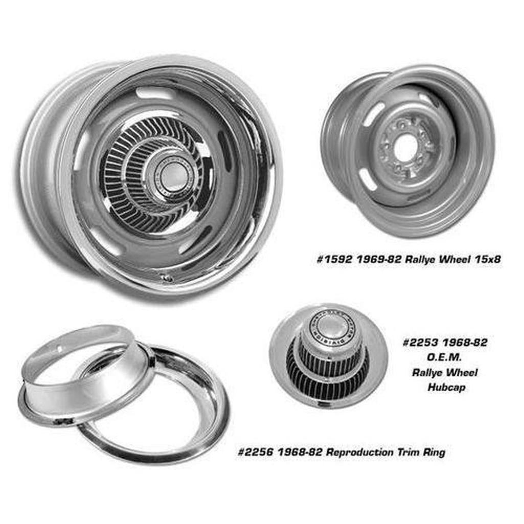 Corvette Trim Rings. Stainless Steel 4 Piece Set 7- Rim: 1968