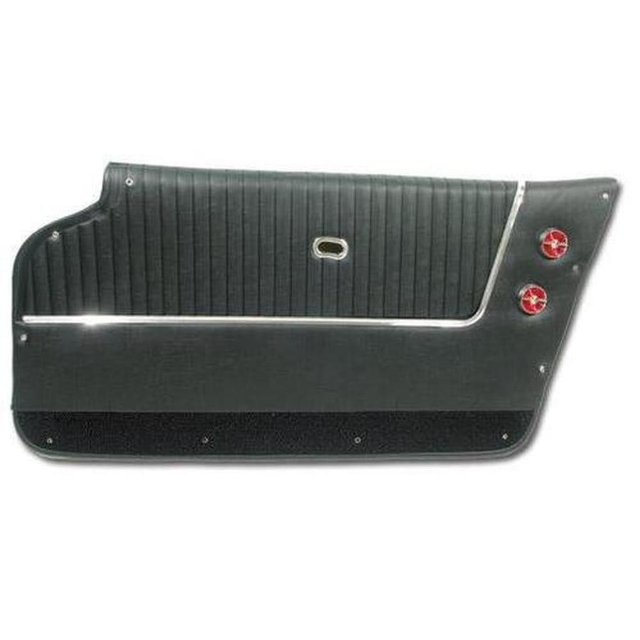 Corvette Door Panels. Black - Convertible - With Trim: 1963-1964
