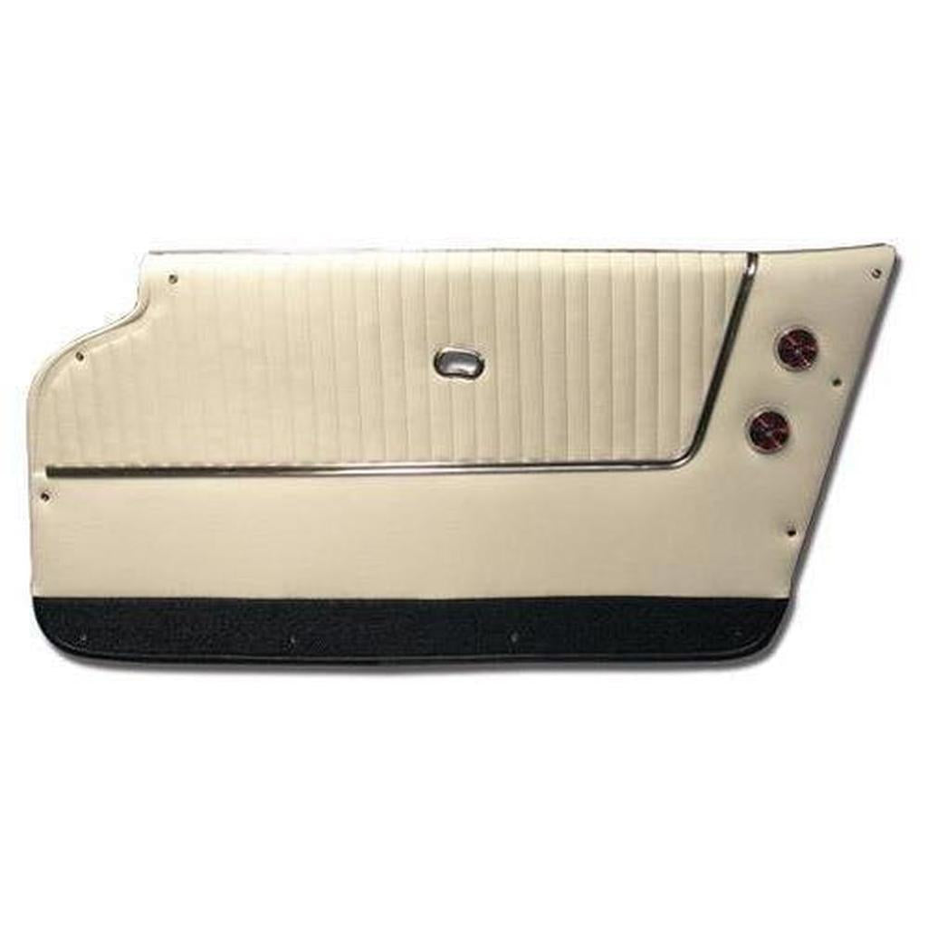 Corvette Door Panels. White With Dk Blue Carpet - Convertible - With Trim: 1964