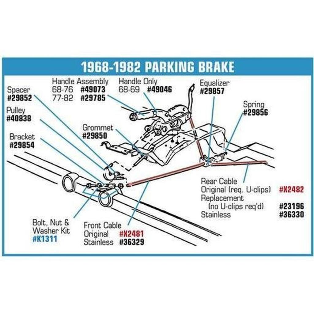 1968-1979 Corvette C3 Park Brake Cable Pulley Bracket - Weld To Frame