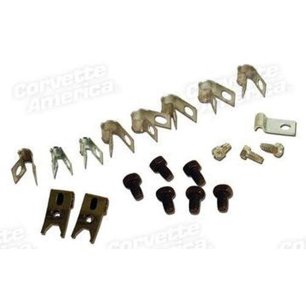 Corvette Brake Line Clip & Screw Set. Correct: 1967