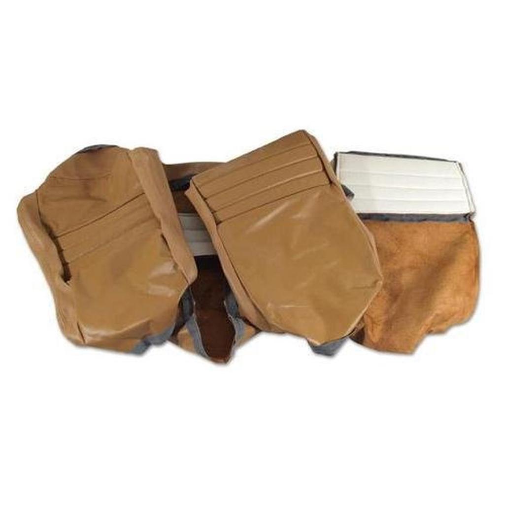 Corvette Leather Seat Covers. Camel Leather/Vinyl Original 2--Bolster: 1981-1982