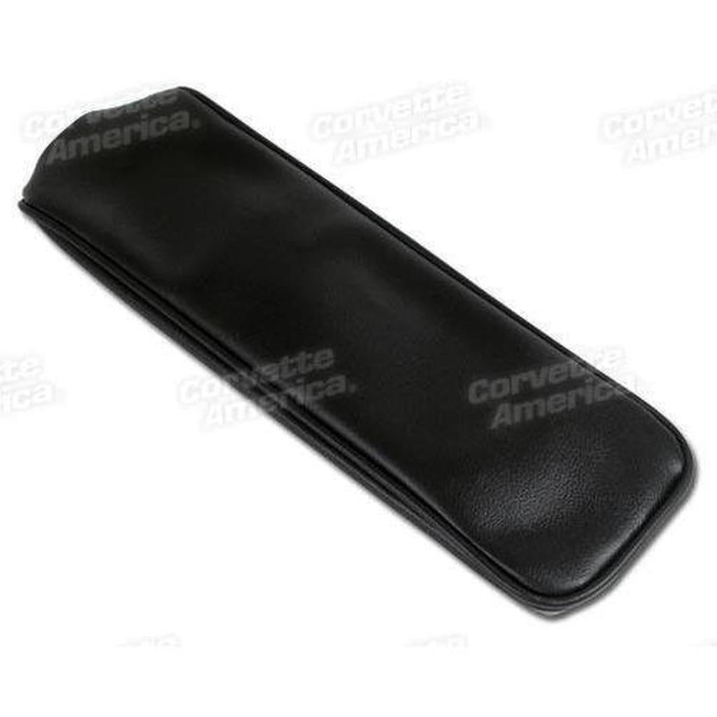 Corvette Center Armrest Cover. Black Vinyl: 1965-1966