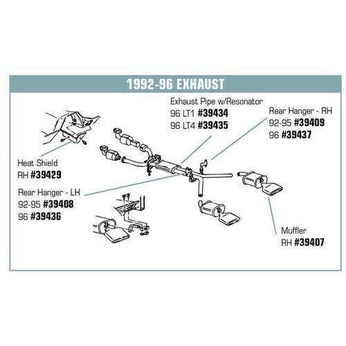 Corvette Catalytic Converter Brace. RH Automatic: 1992-1996