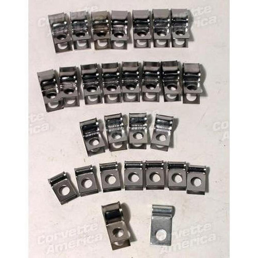 1974-1982 Corvette C3 Brake & Gas Line Clamp Set - 25 Piece