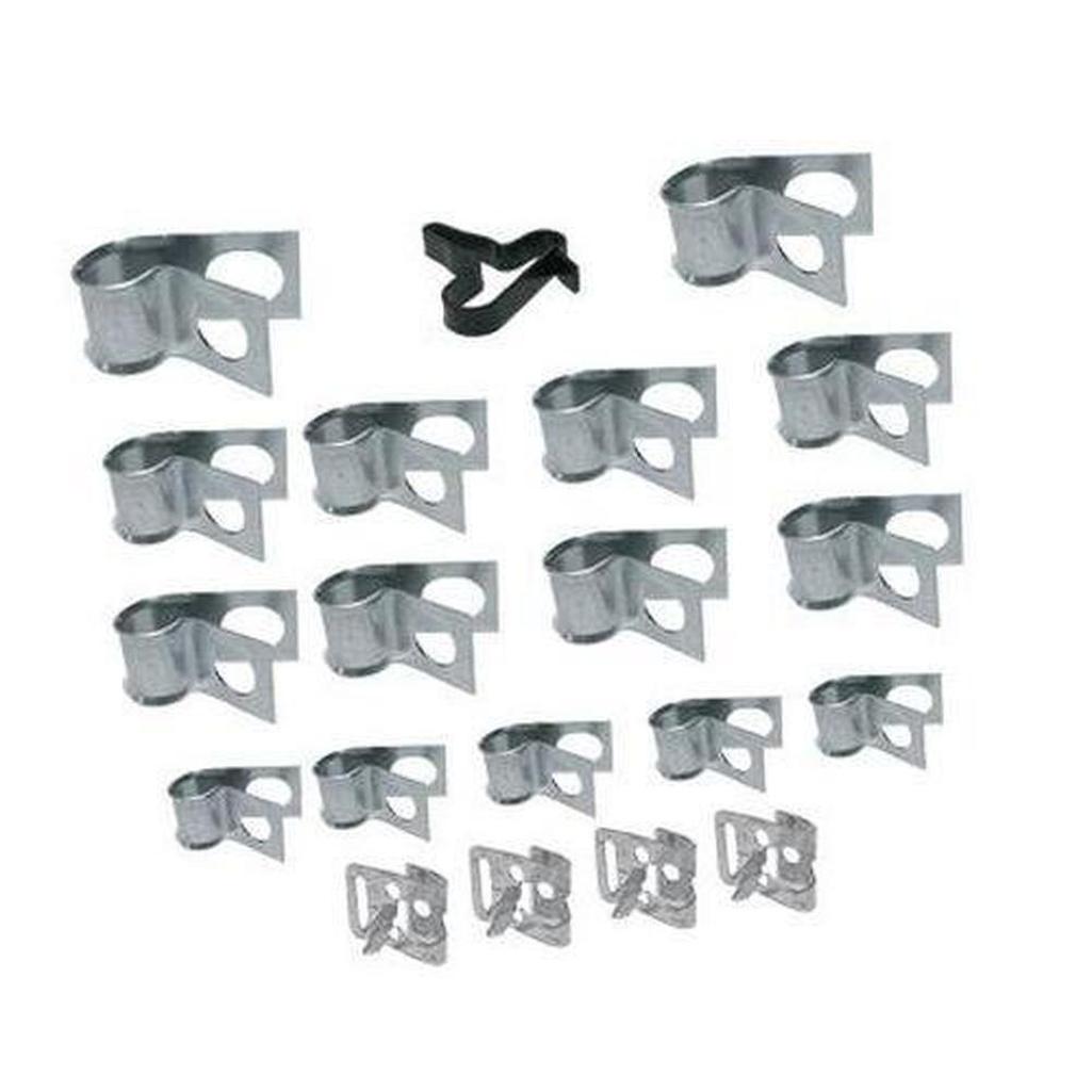 Corvette Brake & Gas Line Clamp Set. 15 Piece: 1963-1965